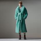 Burberry Burberry Shearling Oversized Coat, Size: 10, Blue