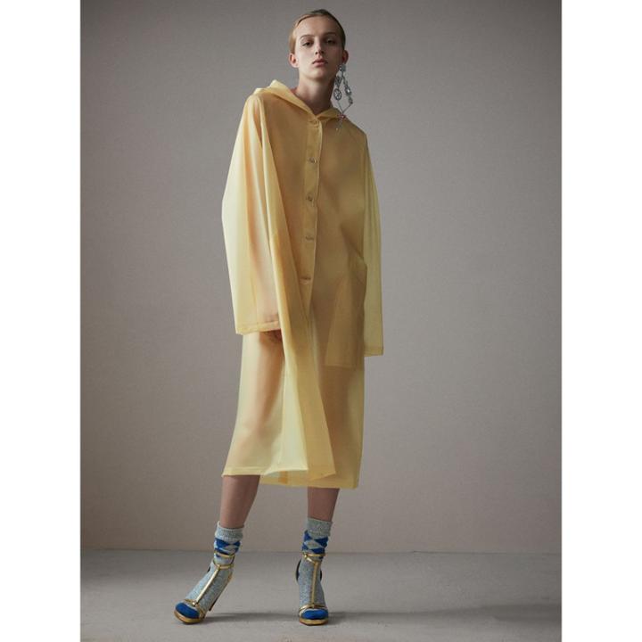 Burberry Burberry Soft-touch Plastic Hooded Car Coat, Size: 08, Yellow