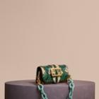 Burberry Burberry The Small Buckle Bag In Riveted Snakeskin And Floral Print, Blue