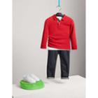 Burberry Burberry Long-sleeve Cotton Jersey Polo Shirt, Size: 14y, Red