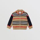 Burberry Burberry Childrens Icon Stripe Wool Cashmere Blend Cardigan, Size: 10y