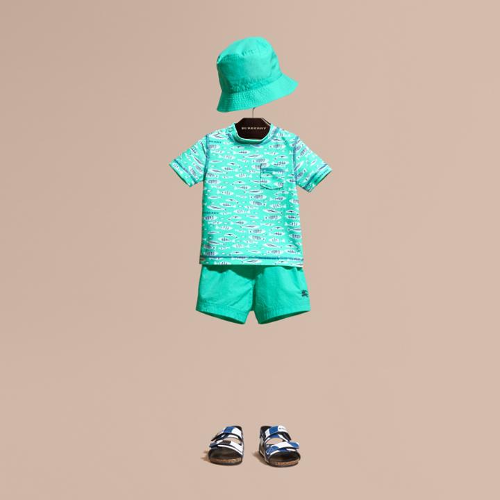 Burberry Burberry Fish Print Rash Top, Size: 12m, White