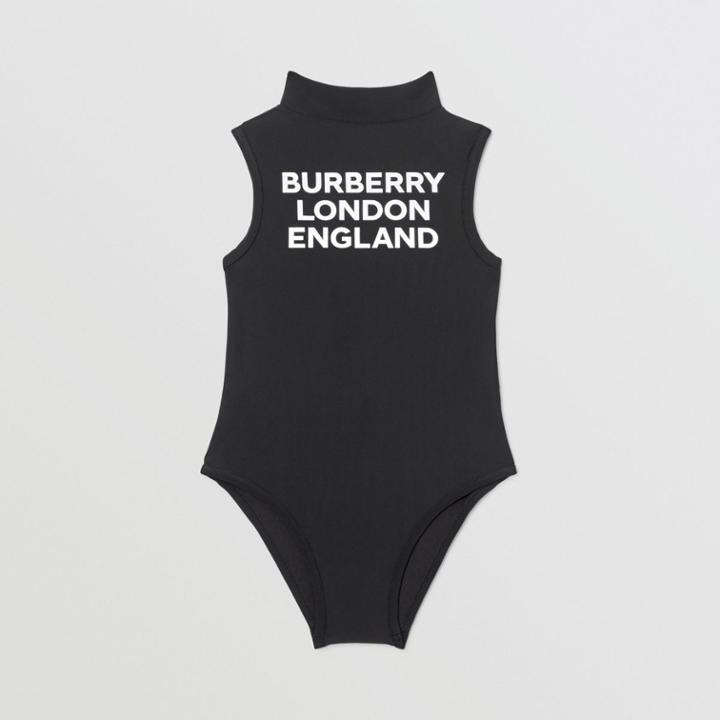 Burberry Burberry Childrens Logo Print One-piece Swimsuit, Size: 8y, Black