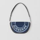 Burberry Burberry Small Logo Graphic Denim And Leather Olympia Bag, Blue