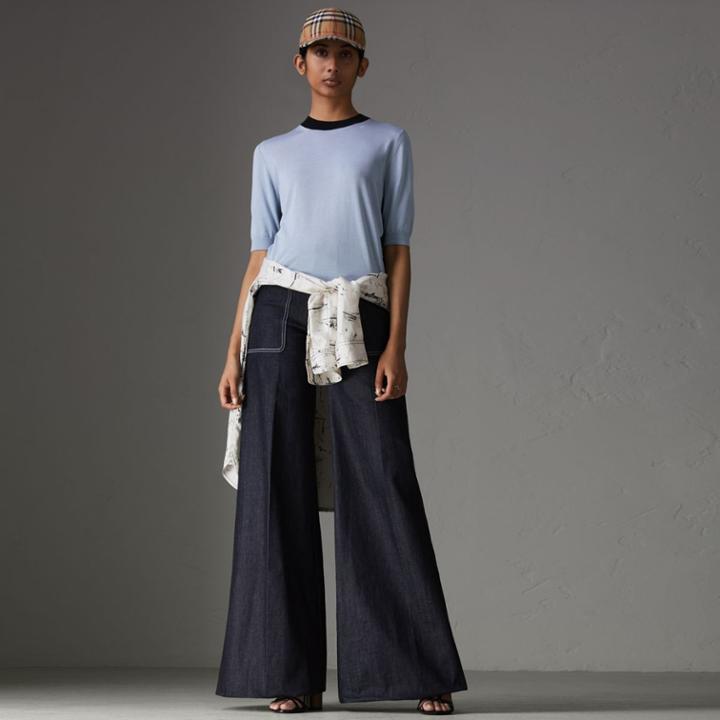 Burberry Burberry Silk Cashmere T-shirt, Blue