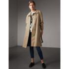 Burberry Burberry Resin Button Cotton Gabardine Trench Coat, Size: 04, Yellow