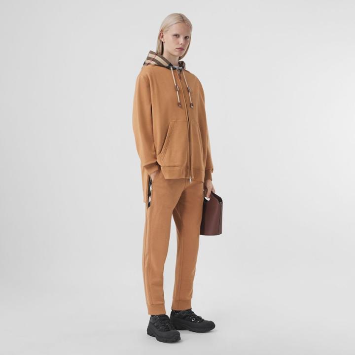 Burberry Burberry Check Panel Cotton Jogging Pants