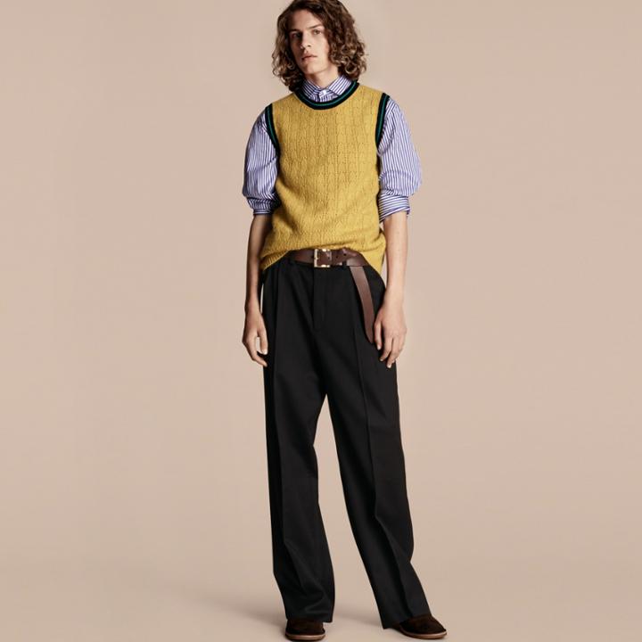Burberry Burberry Sport Detail Wool Blend Vest, Yellow