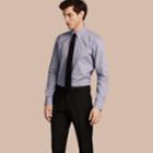 Burberry Burberry Modern Fit Button-down Collar Gingham Cotton Poplin Shirt, Size: 16.5, Blue