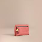 Burberry Burberry Two-tone Trench Leather Wristlet Pouch, Pink