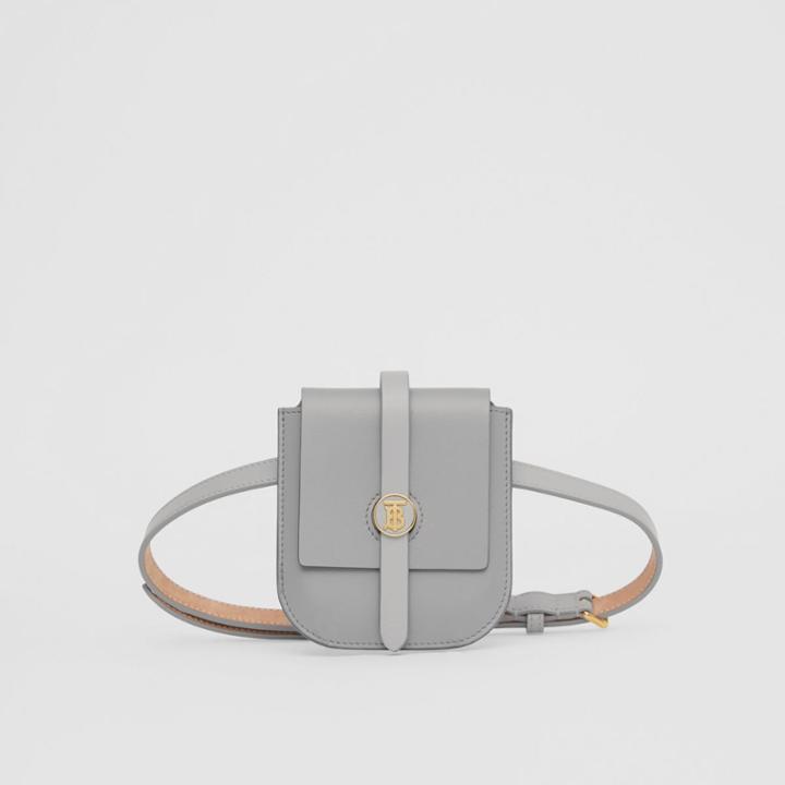 Burberry Burberry Belted Grainy Leather Anne Clutch, Size: Os, Grey