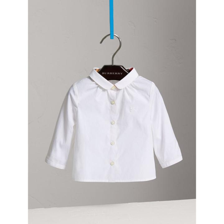Burberry Burberry Childrens Peter Pan Collar Cotton Shirt, Size: 2y, White