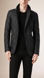 Burberry Lambskin Trim Quilted Blazer