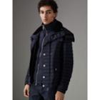 Burberry Burberry Corduroy Collar Down-filled Jacket With Detachable Gilet, Size: 44, Blue