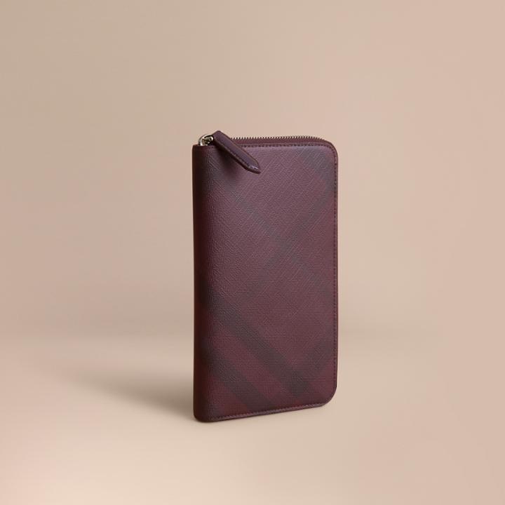 Burberry Burberry London Check Ziparound Wallet, Red