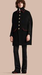Burberry Wool Cashmere Blend Military Cape Coat