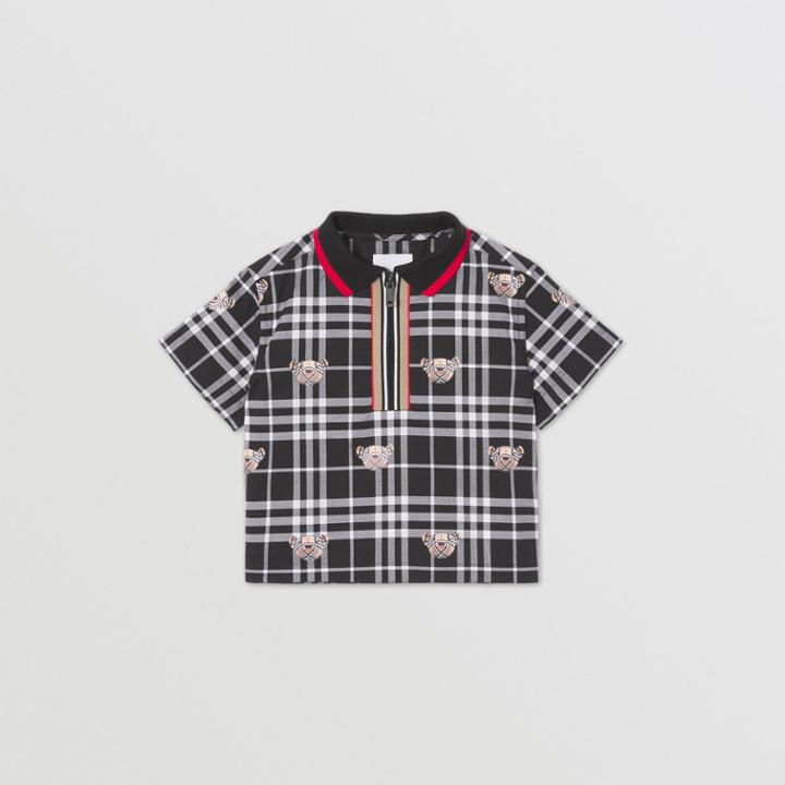 Burberry Burberry Childrens Thomas Bear Print Check Cotton Oversized Shirt, Size: 2y