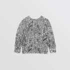 Burberry Burberry Childrens Floral Print Cotton Silk Blouse, Size: 14y, Grey