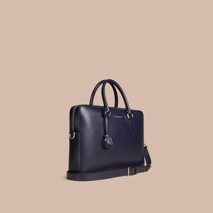 Burberry Burberry Medium London Leather Briefcase, Blue