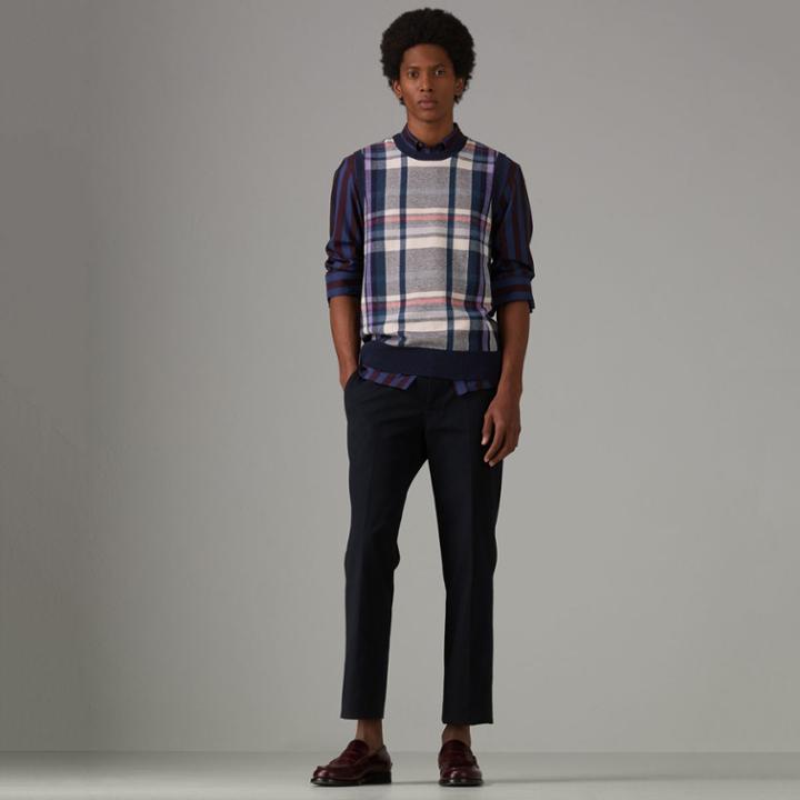 Burberry Burberry Check Cashmere Tank Top, Blue