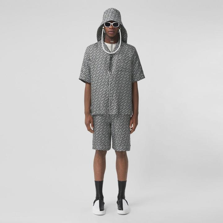 Burberry Burberry Short-sleeve Monogram Print Silk Shirt