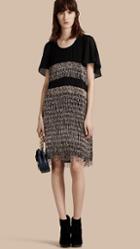 Burberry Hand-crafted Bugle Bead And Silk Dress