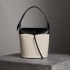 Burberry Burberry The Large Cotton Linen And Leather Bucket Bag, Black