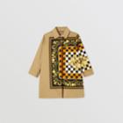 Burberry Burberry Childrens Scarf Print Cotton Twill Car Coat, Size: 12y, Beige