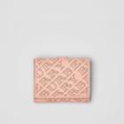 Burberry Burberry Small Perforated Logo Leather Wallet, Pink