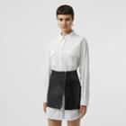 Burberry Burberry Topstitch Detail Cotton Poplin Shirt Dress, Size: 06, White