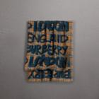 Burberry Burberry Graffiti Print Check Wool Silk Large Square Scarf, Blue