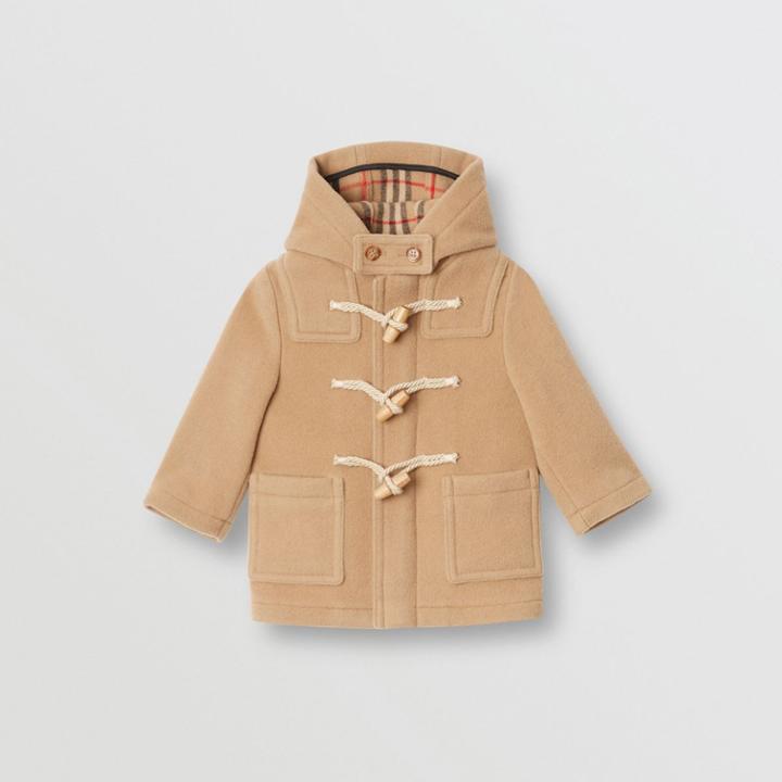 Burberry Burberry Childrens Boiled Wool Duffle Coat, Size: 12m, Beige