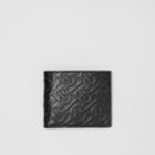Burberry Burberry Monogram Leather Bifold Wallet With Id Card Case, Black