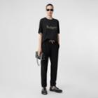 Burberry Burberry Embroidered Archive Logo Cotton T-shirt, Black