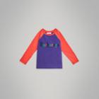 Burberry Burberry Archive Logo Print Two-tone Cotton Top, Size: 14y, Blue