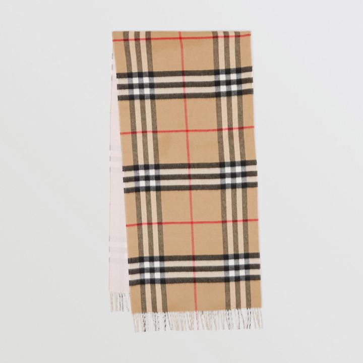 Burberry Burberry Reversible Check Cashmere Scarf, Pink