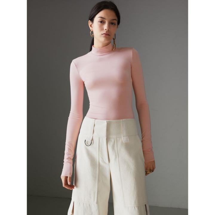 Burberry Burberry Stretch Modal Silk Turtleneck Top