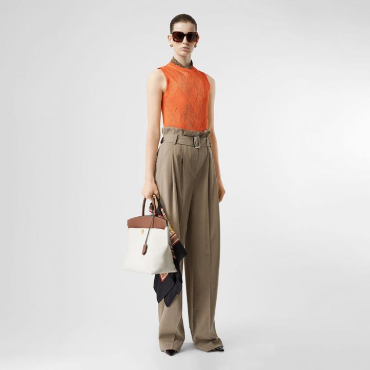 Burberry Burberry Monogram Motif Pointelle Knit Vest, Orange