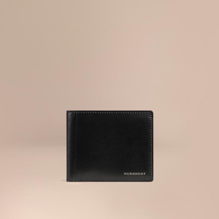 Burberry Burberry London Leather Id Wallet, Black