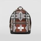 Burberry Burberry Geometric Check And Leather Backpack