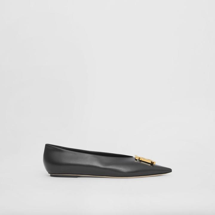 Burberry Burberry Monogram Motif Point-toe Ballerinas, Size: 35