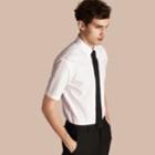 Burberry Burberry Modern Fit Short-sleeved Cotton Poplin Shirt, Size: 15, White