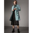 Burberry Burberry Sandringham Fit Cashmere Trench Coat, Size: 04, Blue