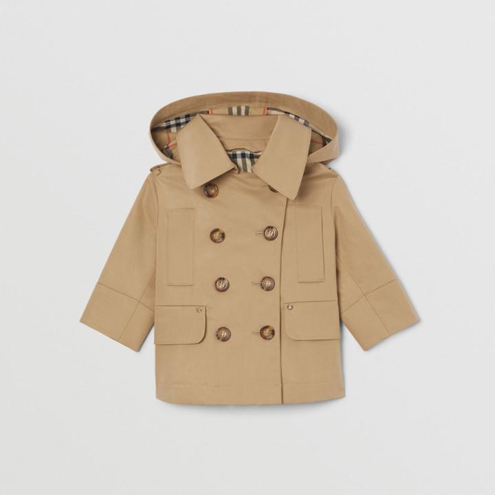 Burberry Burberry Childrens Detachable Hood Cotton Twill Trench Coat, Size: 2y