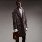 Burberry Burberry Wool Mohair Blend Tweed Topcoat, Size: 38, Grey