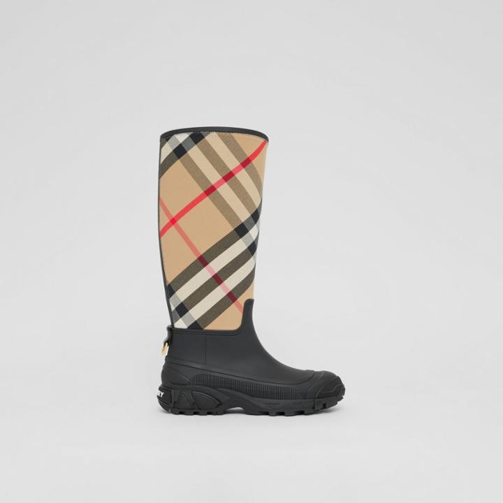 Burberry Burberry House Check Panel Rain Boots, Size: 36