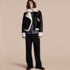 Burberry Panelled Shearling Aviator Jacket