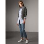 Burberry Burberry Cable Knit Detail Cashmere Cardigan, Grey