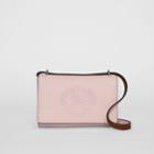 Burberry Burberry Embossed Crest Leather Wallet With Detachable Strap, Pink
