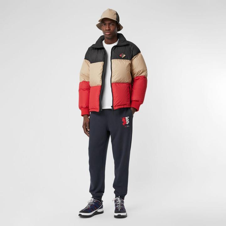 Burberry Burberry Logo Graphic Cotton Trackpants, Size: M, Blue